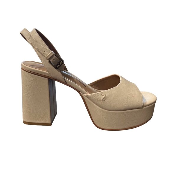Zodiac Women's Priya Sandals Two-Piece Strap Block Heel Beige Size 8.5 - Picture 7 of 10